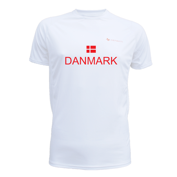 GEPARD Løbe T-shirt med Danmark Herre - -